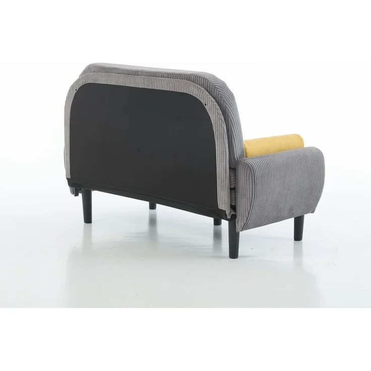 ZUBALIYA Sofa mit Stauraum, mit Cordbezug, mit Schaumstoffpolsterung, für Wohnzimmer und Apartments, mit stabilem Untergestell, Grau – Bild 8