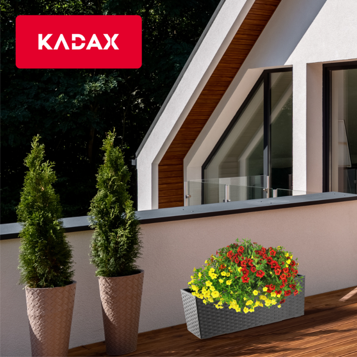 KADAX Blumentopf Balkonkasten + Einsatz 19x56cm Graphit – Bild 9