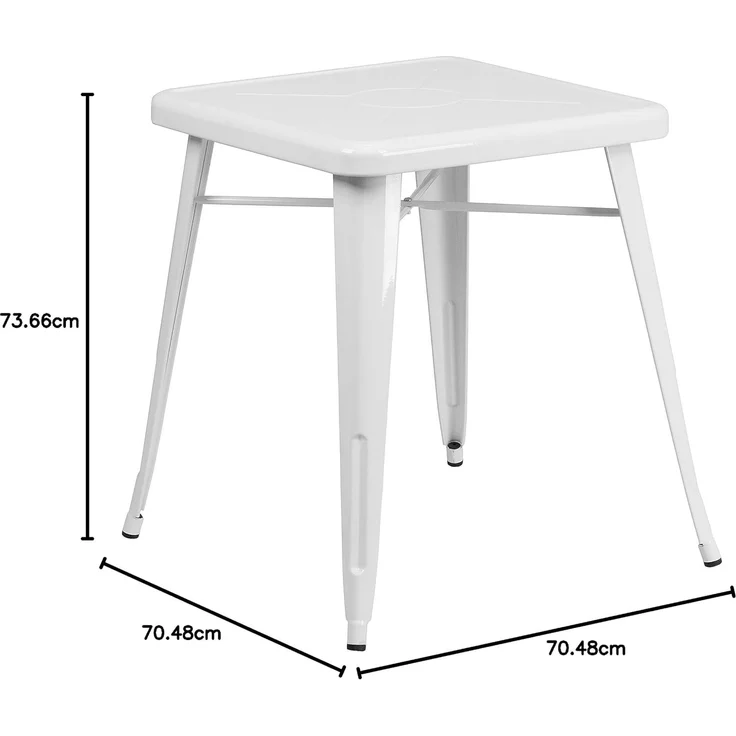 Flash Möbel quadratisch Indoor-Outdoor Tisch, Metall, weiß, 64.77 X 63,5 x 15,24 cm – Bild 2