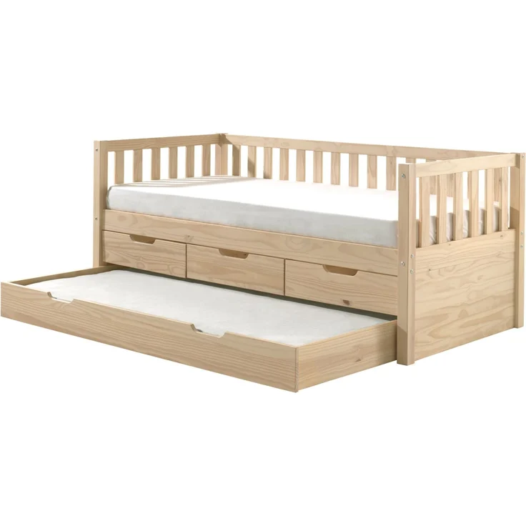 Ausziehbett Karena 211x98x86 Kojenbett Massivholz natur – Bild 3