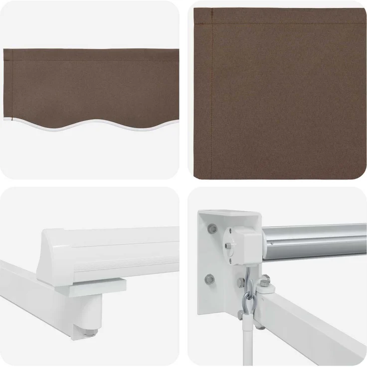 vidaXL Manuelle Gelenkarmmarkise mit LEDs Taupe, 2 x 4 m – Bild 6