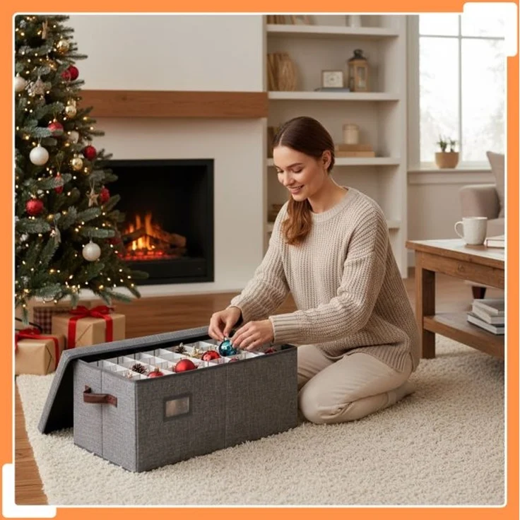 Relaxdays Weihnachtskugel Aufbewahrungsbox – Bild 2