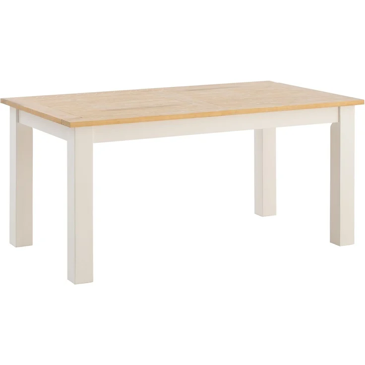 Rustikaler Esstisch Capera 160x90cm aus Massivholz in Weiß Braun für Küche & Esszimmer – Stabil & vielseitig einsetzbar