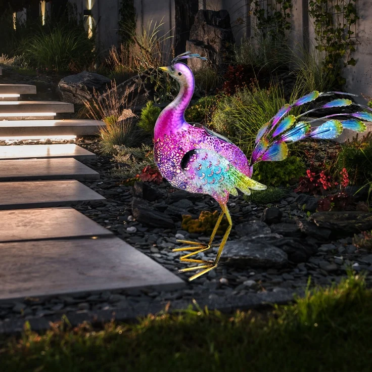 LED Solarleuchte, Pfau, bunt, Höhe 55 cm – Bild 5