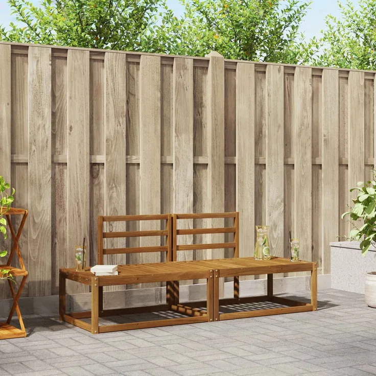vidaXL Outdoor-Sofagarnitur 2 stk. 2-Sitzer Natur Massivholz Akazie 3366937