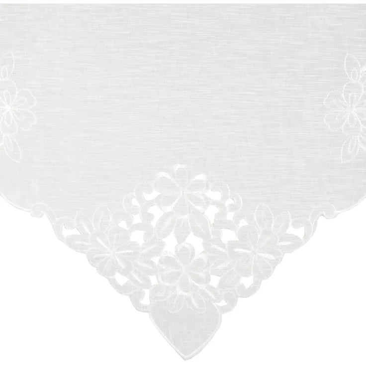ARSVITA Tischläufer mit Stickerei, mit Blumen oder Schmetterlingen bestickter 35x140cm Läufer für den Tisch, in vielen verschiedenen Designs verfügbar (Farbe: Weiß - Schneeweiß) – Bild 3