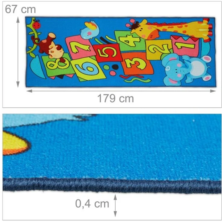 Kinderteppich Hüpfkästchen mit Tieren – Bild 4