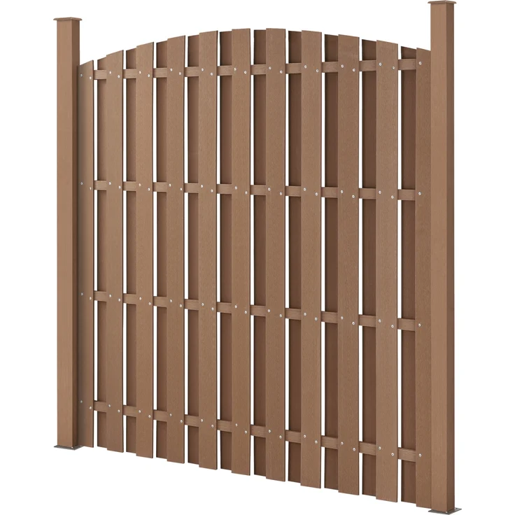 WPC Gartenzaun 185x193 cm Rund Braun neu. holz – Bild 2