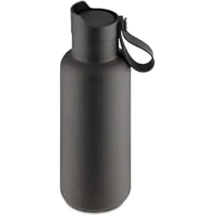 Weis 12672 Edelstahl Trinkflasche vakuumisoliert 500ml schwarz