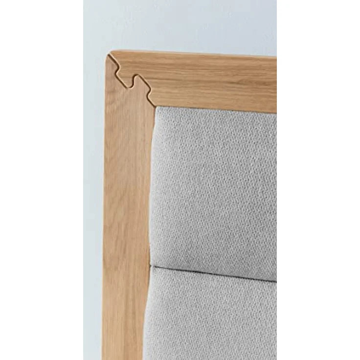 Belanoti Boxspringbett Age (Boxspringbett 180x200 Eiche 7-Zonen Taschenfederkern Matratze, inkl Visco Topper Bett 180x200 in der Farbe Hellgrau H2/H3 Polsterbett), Hotelbett mit Massivholz Eiche Massivholzbett – Bild 10