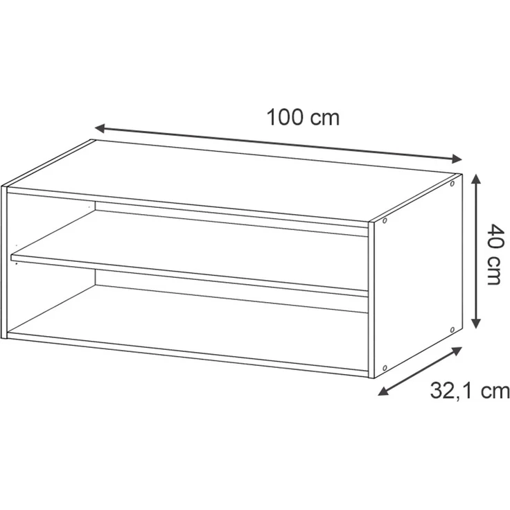 Hängeschrank Fame-Line Weiß/Weiß 100 cm Vicco – Bild 2