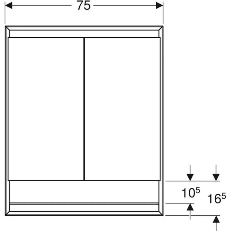 Geberit ONE Spiegelschrank mit ComfortLight, 2 Türen, Unterputzmontage, mit Nische, 75 x 90 x 15 cm, 505.822.00, Farbe: weiss / Aluminium pulverbeschichtet - 505.822.00.2 – Bild 2
