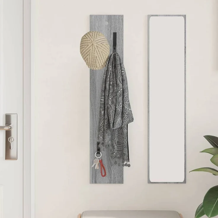 vidaXL Wandmontierter Kleiderständer Grau Sonoma 20 x 1,5 x 100 cm 874464 – Bild 3