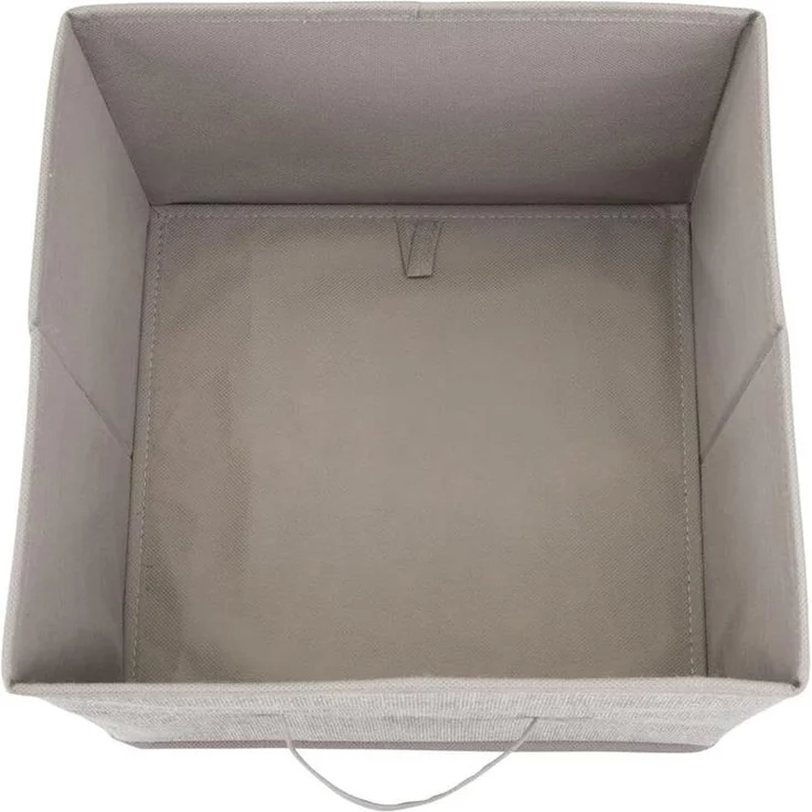 Aufbewahrungsbox mDesign Stoffbox mit Griff Kunstfaser 2er Set hellgrau/leinen – Bild 8