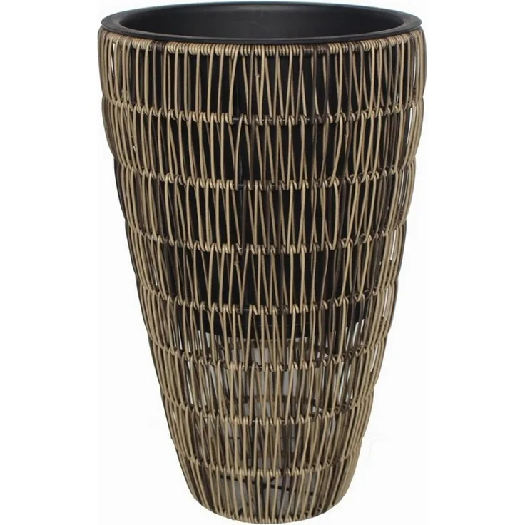 TrendLine Polyrattan Pflanztopf Ø30x48cm mit Einsatz