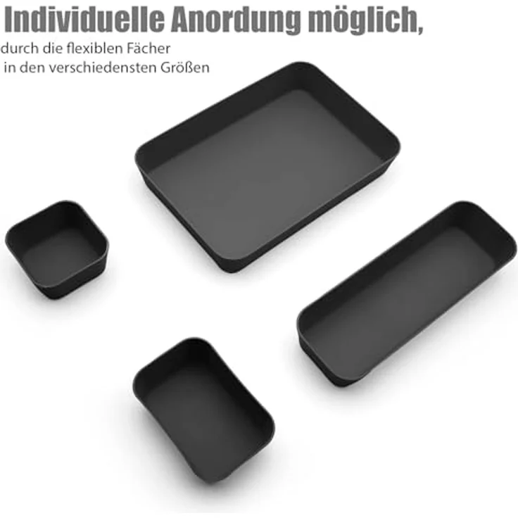 BigDean Organizer Schubladen Organizer mit 8 Fächern in Schwarz (Set, 1 St, 8 tlg), Küche (Lebensmittelecht), Schreibtisch, Büro – Bild 5