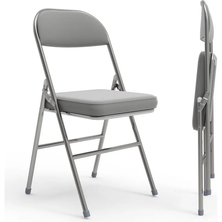 JEOBEST Klappstuhl Kunstleder Stuhl, (Set, 2/4 St)Klappbar, gepolstert, Metallgestell, bis 120 kg belastbar