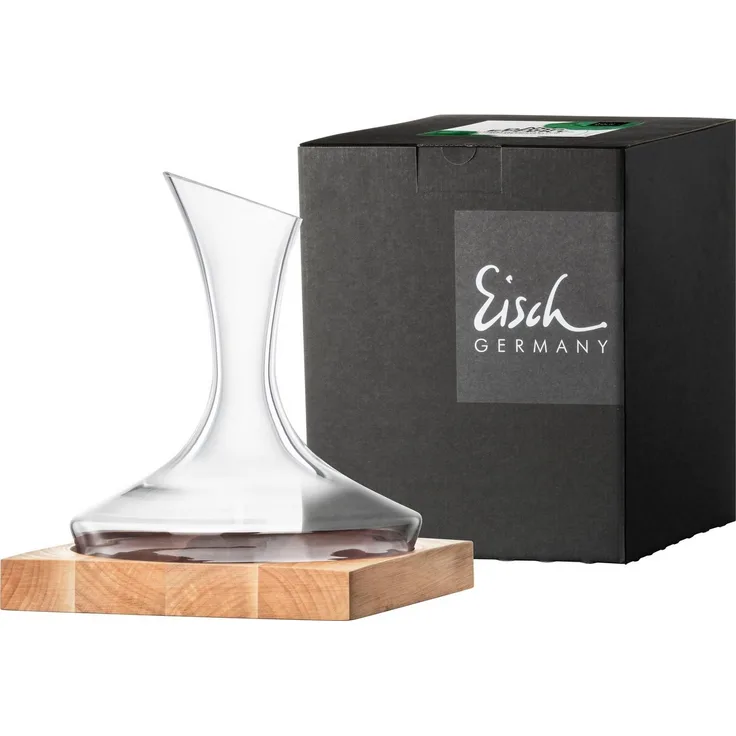 Eisch No Drop Effekt Dekantierkaraffe 750 ml auf Holzsockel Wood Edition