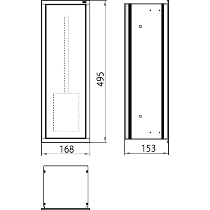 Emco Asis 150 Unterputz Badschrank für WC-Bürste, chrom/Glas weiß, Einbauschrank, Türanschlag wählbar - 973027831 – Bild 4