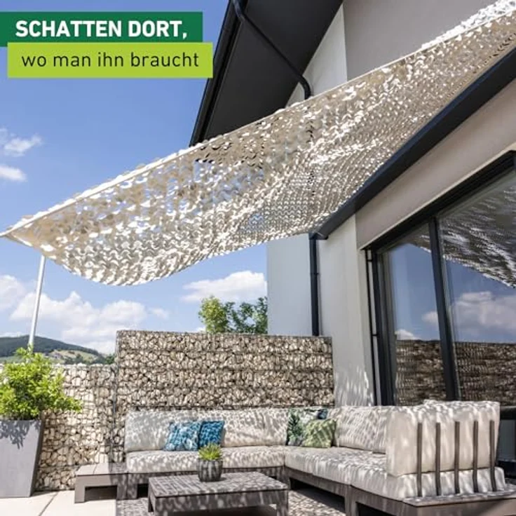 Windhager Beschattungsnetz COTE D´Azur - 3x4 Meter - Weiß/Grau - Sonnensegel, Sonnenschutz, Schattennetz, Schattierungsnetz - Terassenüberdachung - geeignet für Terasse, Balkon und Garten – Bild 2