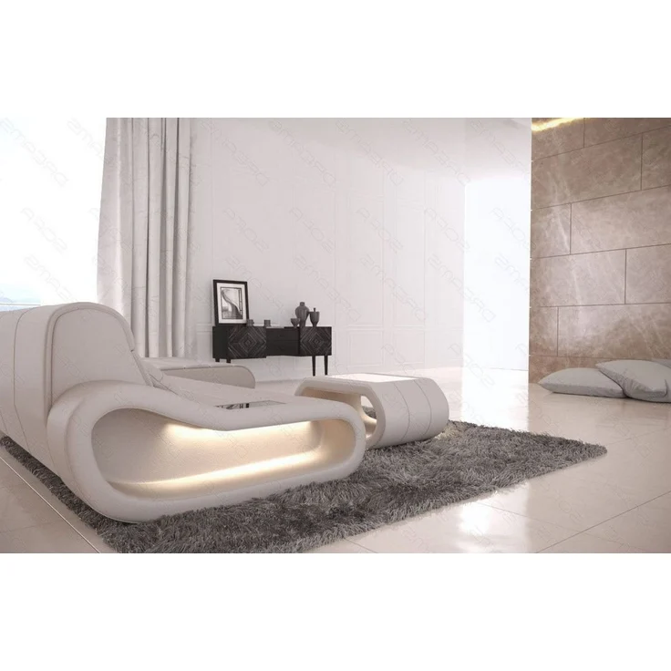Couch Concept Lang L-Form in Leder - Echtleder - beige - Rechts – Bild 5