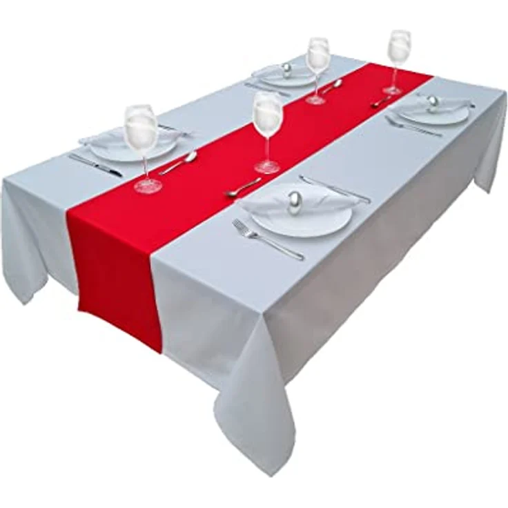 Hochwertige Tischdecke Tischwäsche aus 100% Baumwolle Kollektion Konzept, Farbe & Größe wählbar (Tischdecke - 150x150cm, Weiß) – Bild 3