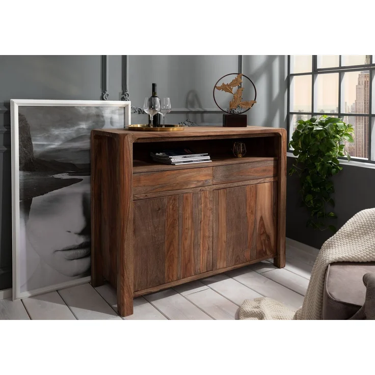 Sideboard Sheesham 120x45x100 grau geölt BUENO #2005 – Bild 9