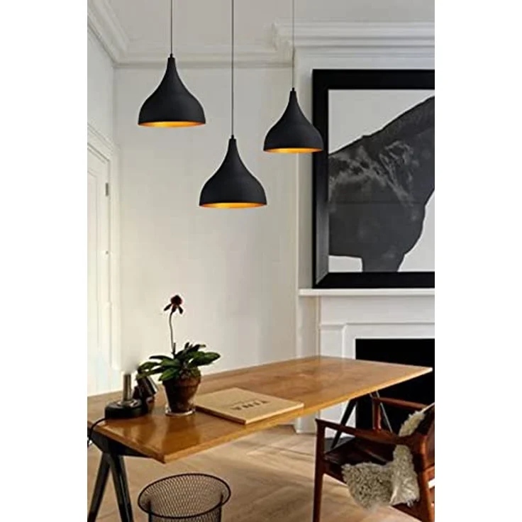 Bamyum Pendelleuchte Bamyum Pendelleuchte Schwarz, Adash, 3 Flammige Metall Ø26 cm Lampe, ohne Leuchtmittel – Bild 3