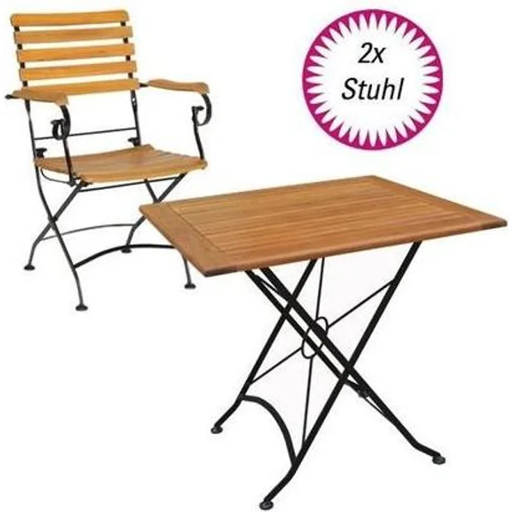 acamp 2x57433 Lindau Klappstuhl 1x56726 Lindau Tisch 80x80 cm