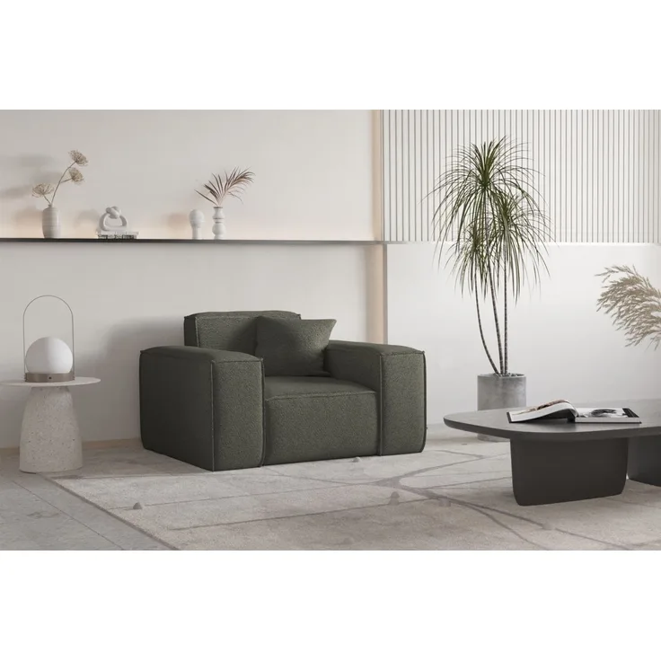 Sessel Designersessel CELES PREMIUM in Stoff Ascot Bukla Moosgrün