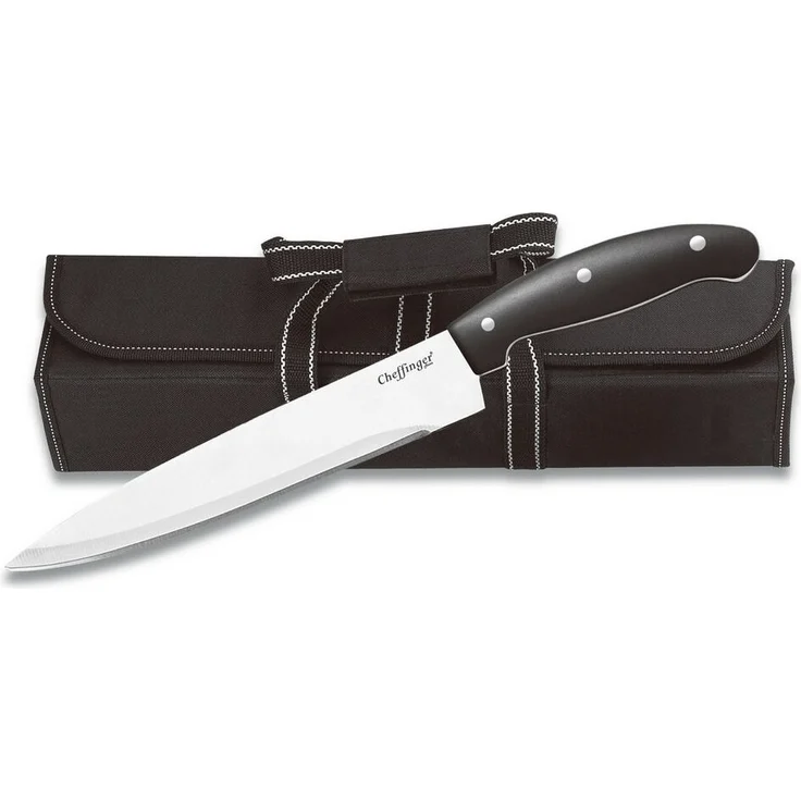 Cheffinger 10-teiliges Messer-Set aus Edelstahl mit Holzgriff & Tragetasche – Bild 1
