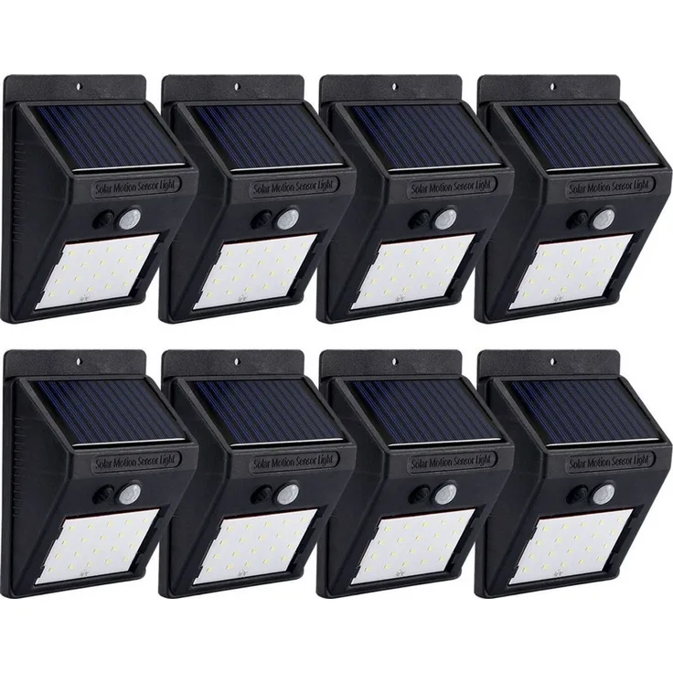 Casativo LED Wandleuchte Solar Leuchte: Bewegungsmelder, 20 SMDs, IP44, hell & sparsam, Lichtstrom: 480 lm