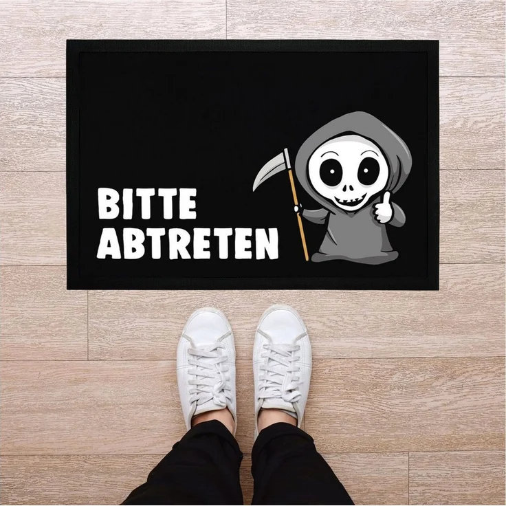 MoonWorks Fußmatte Fußmatte mit Spruch Bitte abtreten Sensemann lustiges Wortspiel, rechteckig – Bild 2
