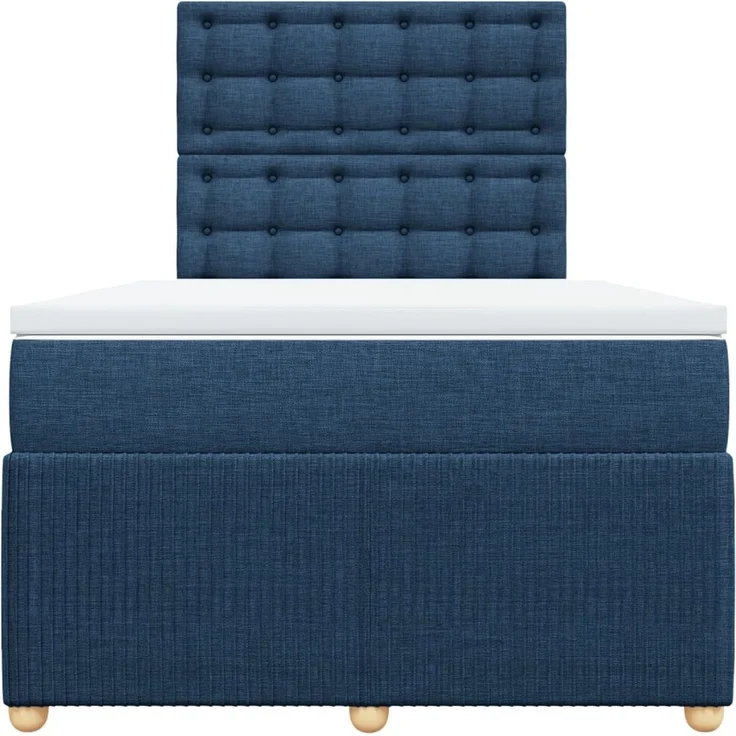 vidaXL Boxspringbett mit Matratze Blau 120x200 cm Stoff 3294343 – Bild 6