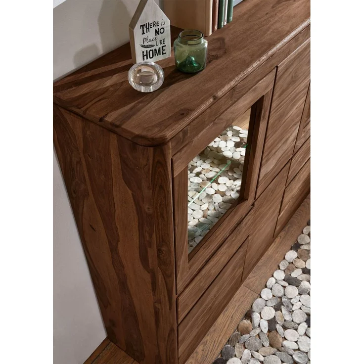 Highboard Sheesham 166x40x145 smoked cherry gebeizt TORONTO #104 – Bild 4