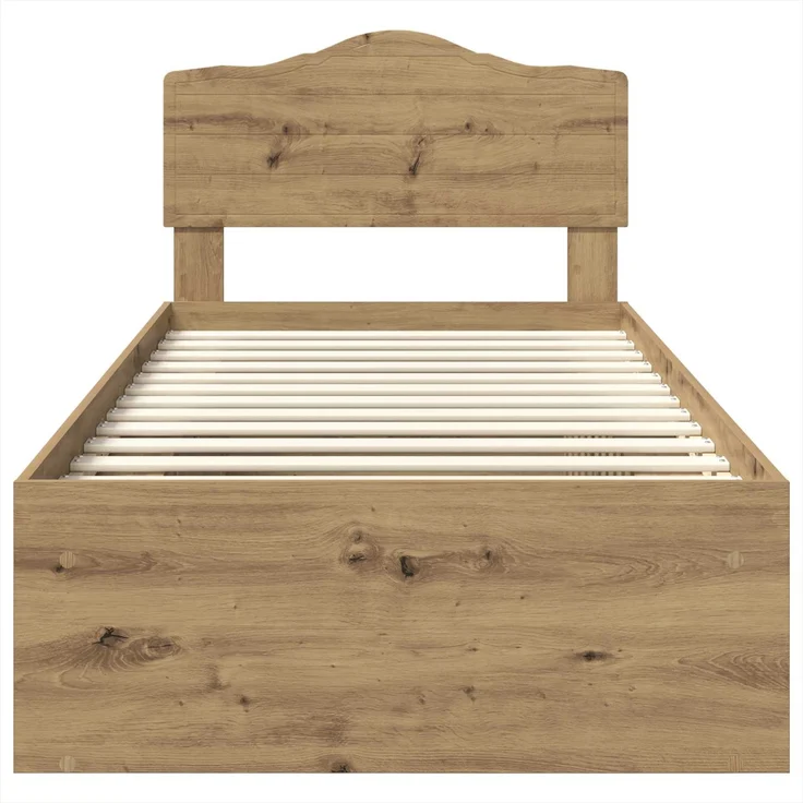 vidaXL Bettrahmen mit Kopfteil Kunsthandwerk Eiche 100 x 200 cm 3412942 – Bild 6