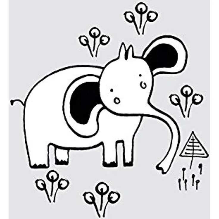Komar Scribble Elephant Wandbild, Poster auf deutschem Premium-Poster Fotopapier, 50 x 70 cm, ohne Rahmen, für Wohnzimmer und Schlafzimmer, lichtbeständig und wasserfest, P104D