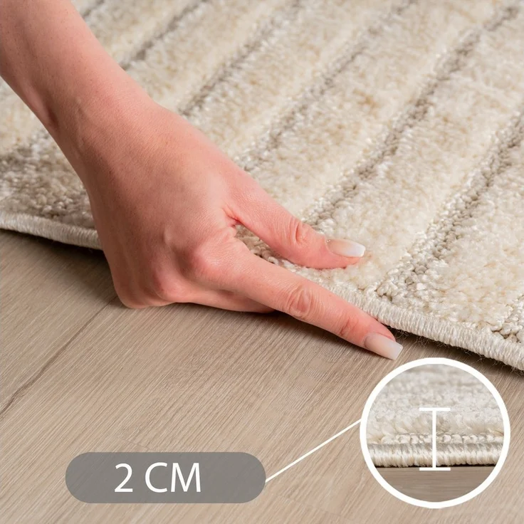 Carpettex Designteppich Skandinavischer Boho, Rund, Höhe: 8 mm, Teppich Wohnzimmer, Schlafzimmer, Gästezimmer – Bild 2