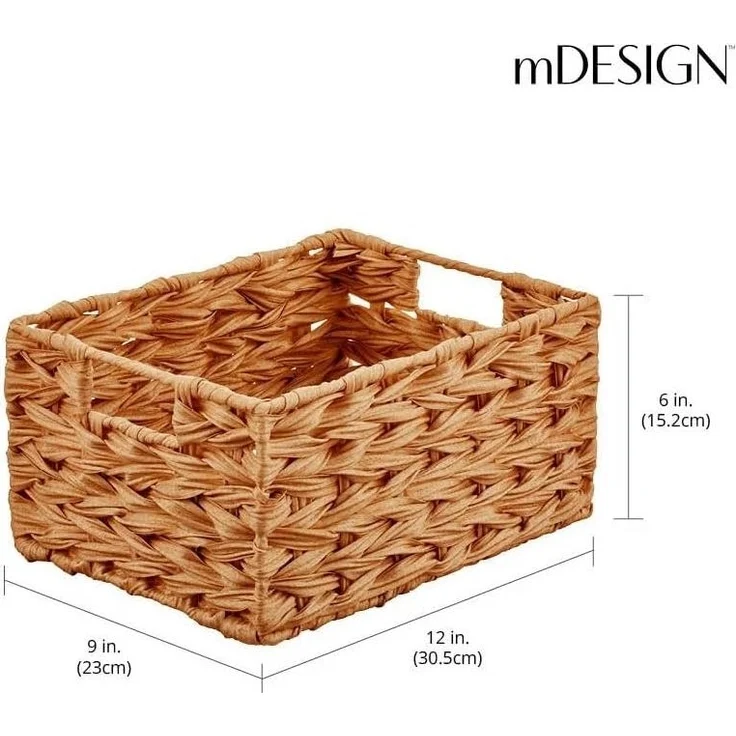 mDesign Aufbewahrung Flechtkorb Schrankkorb Regalbox Organizer 6er Set Braun – Bild 2