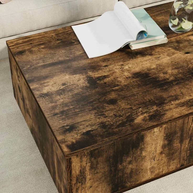 Couchtisch Sofatisch, Geräucherte Eiche 95 x 55 x 31 cm Holzwerkstoff d239e – Bild 4