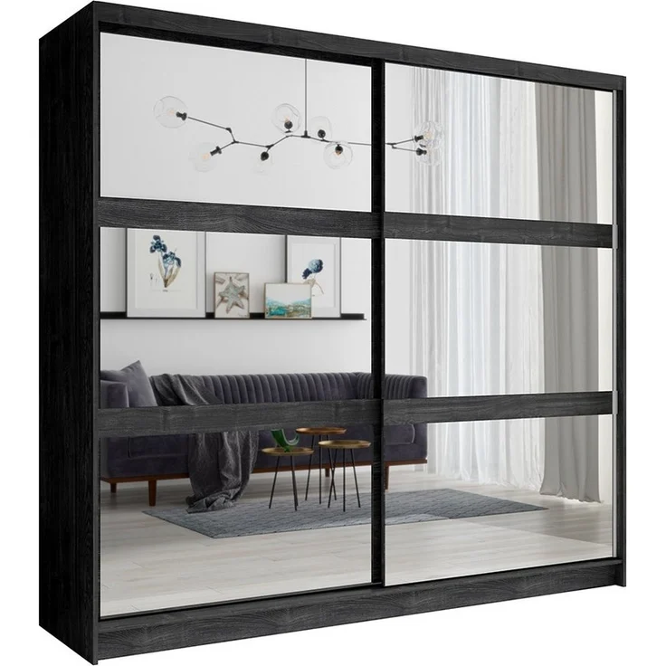 Lomadox Schlafzimmer-Set TORTONA-166, (Spar-Set, 5-tlg, Schwebetürenschrank Kommode Bettgestell Nachttische), Schlafzimmermöbel in Esche, Bett 180x200cm, Schwebetürenschrank 230cm – Bild 2