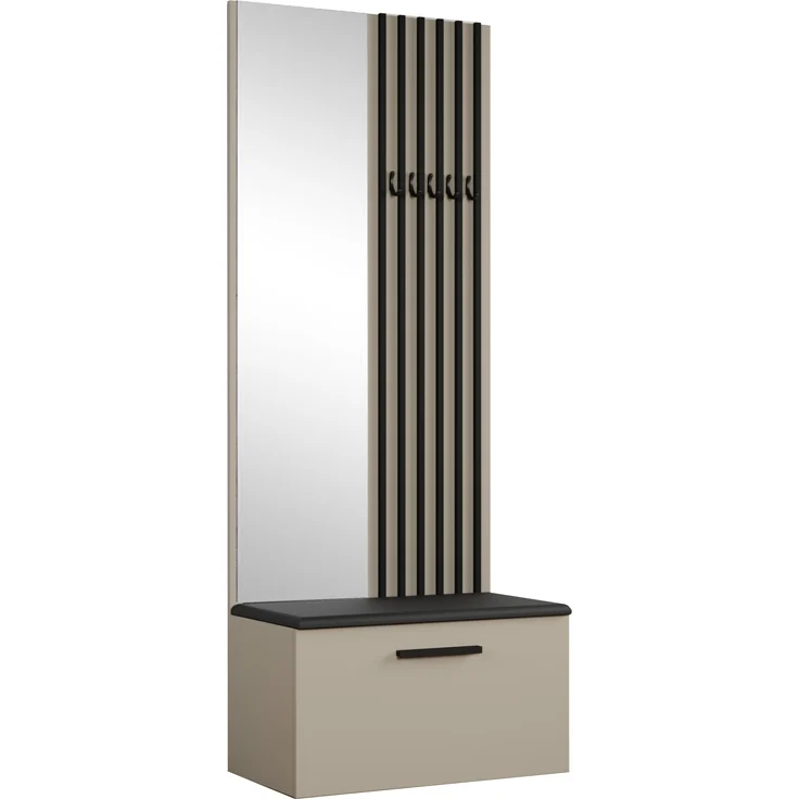 AX LIVING Kleiderschrank mit Spiegel Rosanno II 80,6 cm Kaschmir JS100 – Bild 1