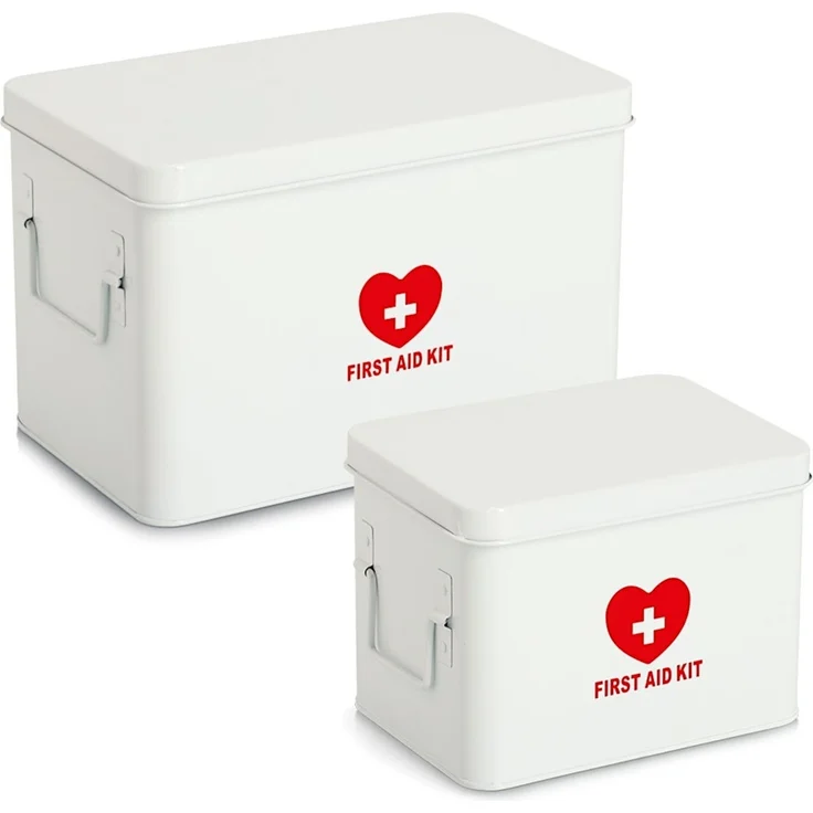 ZELLER 19245 Medizinbox FIRST AID KIT Metall weiß - 32 x 19 x 20 cm / Arzneimittelaufbewahrung – Bild 6