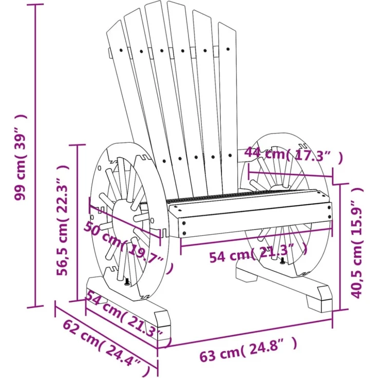 vidaXL Adirondack-Gartenstühle 2 Stk. Massivholz Tanne 365092 – Bild 7
