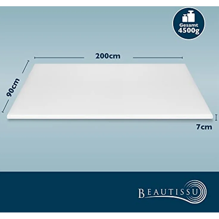 Beautissu Matratzentopper, Weiß, Gel Memory Foam mit doppelter Schicht, 90x200 cm, waschbar bei 40°C, für Matratzen bis 30 cm Höhe – Bild 10
