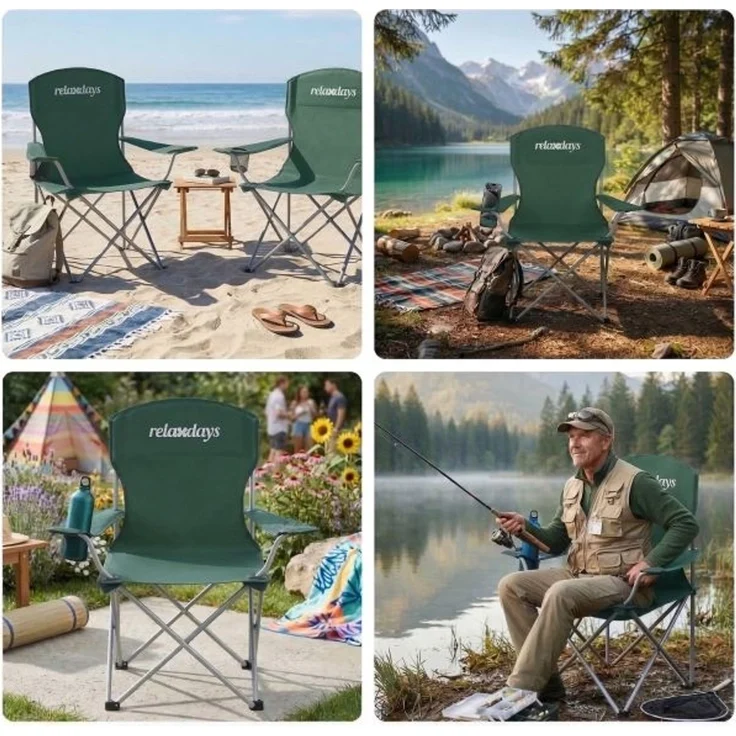 Relaxdays Faltbarer Camping Stuhl 2er Set – Bild 2