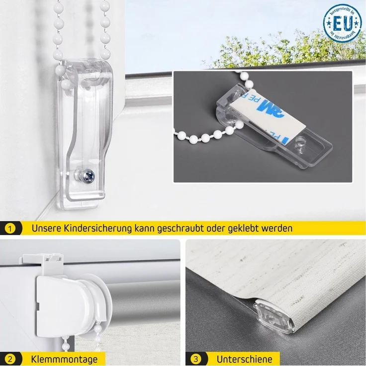 Verdunklungsrollo Thermorollo, 35 x 100 cm, weiß-strukturiert [Stoffbreite 31,6 cm], jalousiescout, verdunkelnd, ohne Bohren, freihängend, Klemmfix, Thermo-Rollo Vollverdunkelnd Thermo-Beschichtung, energiesparend – Bild 4