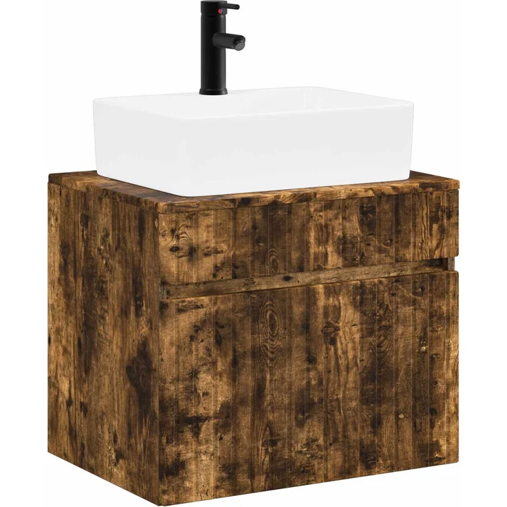 vidaXL Waschbeckenschrank Geräucherte Eiche 59 x 44,5 x 50 cm 3404295 – Bild 2