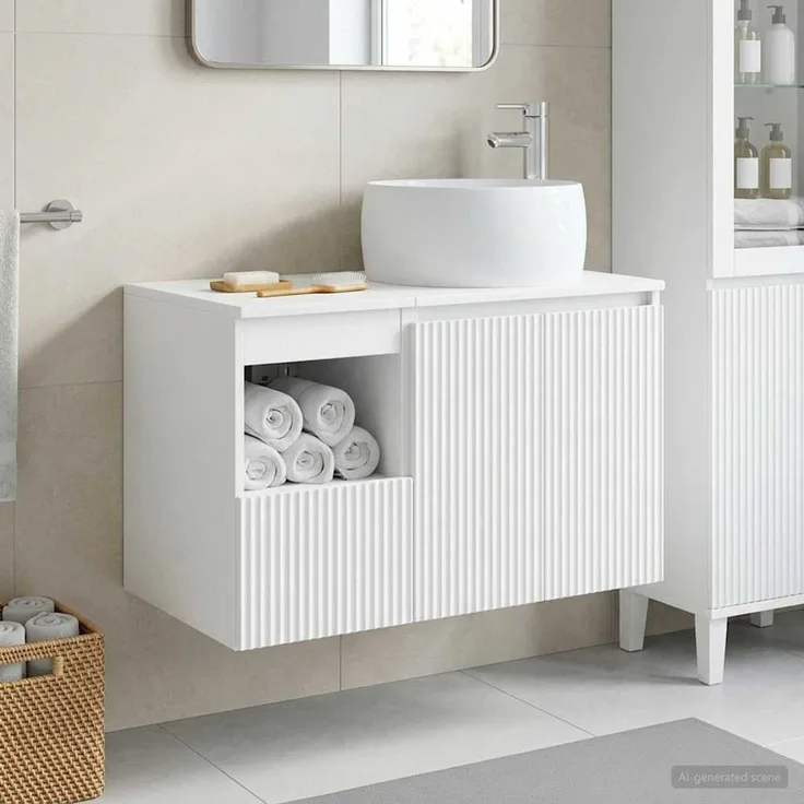 vidaXL Badezimmerschrank-Set 2 stk. Weiß 79,5 x 44,5 x 80 cm 3404094
