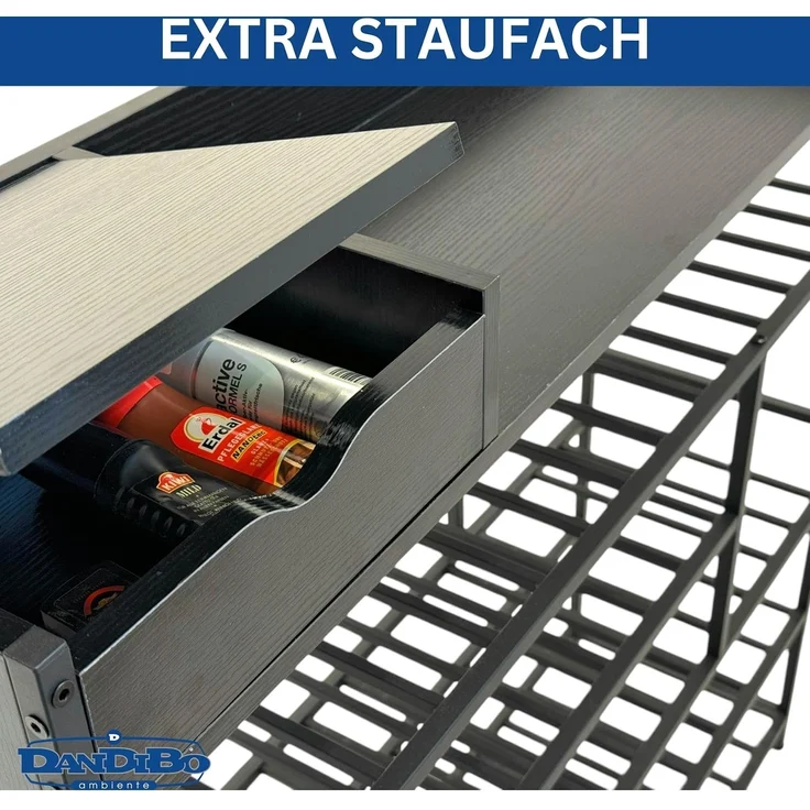 DanDiBo Schuhregal Platzsparend Metall Schwarz Modern 6 Etagen 100 cm mit Ablage Schuhständer mit Stauraum Schuhablage Schuhaufbewahrung Regal Design – Bild 8